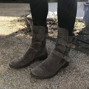 Fiorentini + Baker grey suede mid-calf boots W38/9
